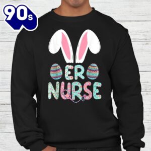 Er Nurse Rn Bunny Ears Happy Easter Eggs Shirt 3