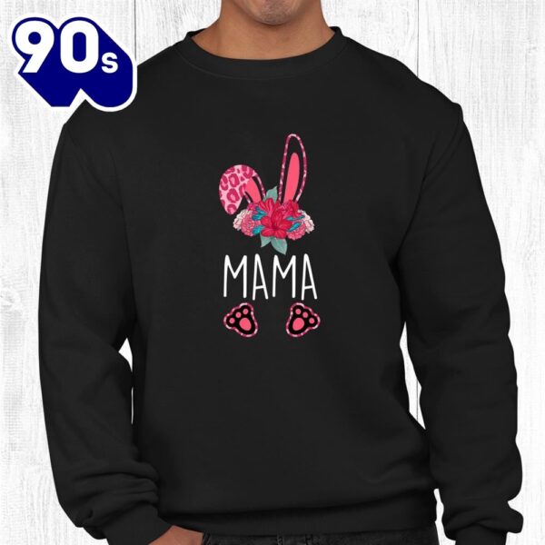 Floral Leopard Tee Mama Bunny For Easter Shirt