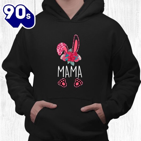 Floral Leopard Tee Mama Bunny For Easter Shirt