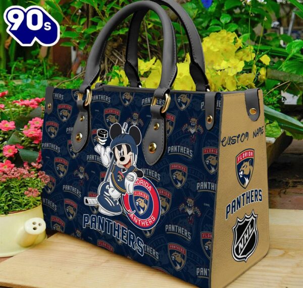 Florida Panthers NHL Mickey Women Leather Hand Bag