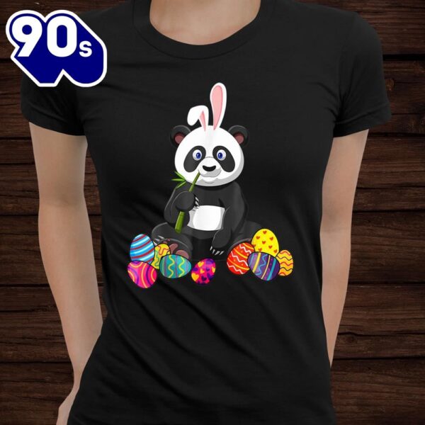 Funny Easter Bunny Panda Lover With Easter Eggs Shirt