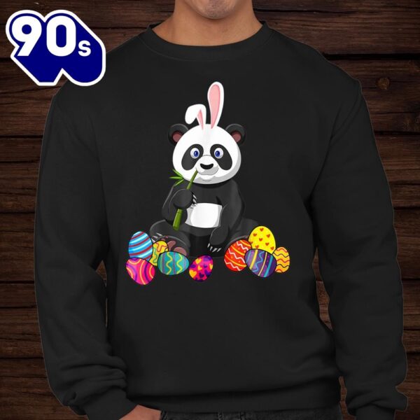 Funny Easter Bunny Panda Lover With Easter Eggs Shirt