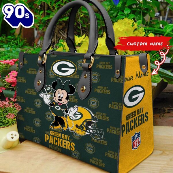 Green Bay Packers Minnie Women Leather Hand Bag