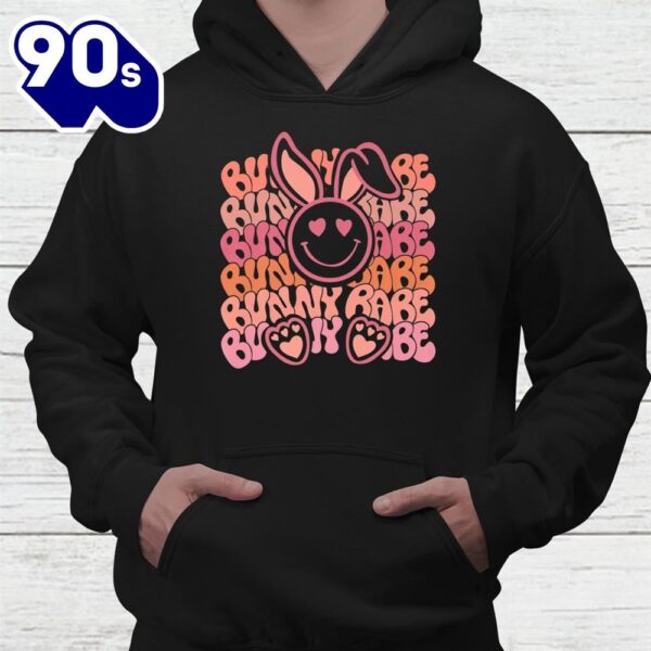 Groovy Bunny Babe Smiley Face Heart Eyes Easter Day Shirt