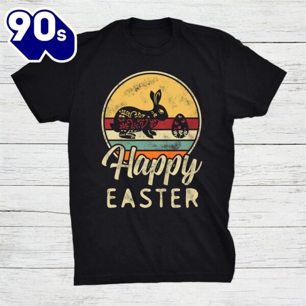 Happy Easter Bunny Rabbit Kids Retro Design Clothes Outfit Shirt