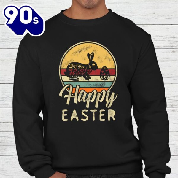 Happy Easter Bunny Rabbit Kids Retro Design Clothes Outfit Shirt