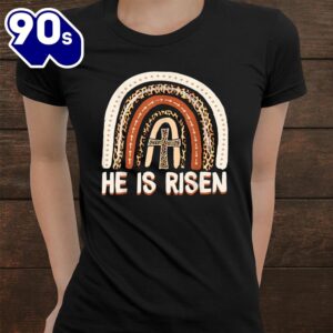 He Is Risen Leopard Rainbow Christian Jesus Happy Easter Day Shirt 3