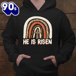 He Is Risen Leopard Rainbow Christian Jesus Happy Easter Day Shirt 5