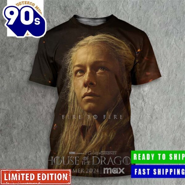 House Of The Dragon Season 2 Fire And Fire Queen Rhaenyra First Look Poster All Over Print Shirt