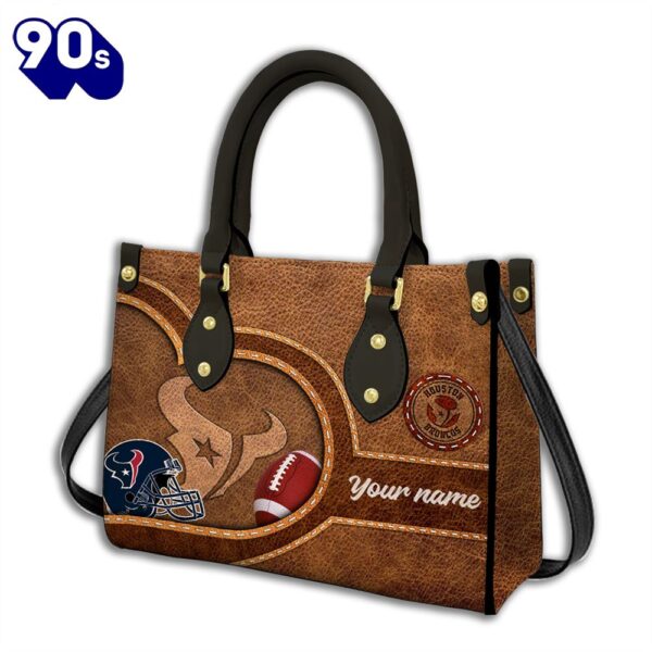 Houston Texans-Custom Name NFL Leather Bag