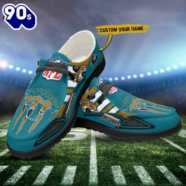 Jacksonville Jaguars Monster Custom Name NFL Canvas Loafer Shoes