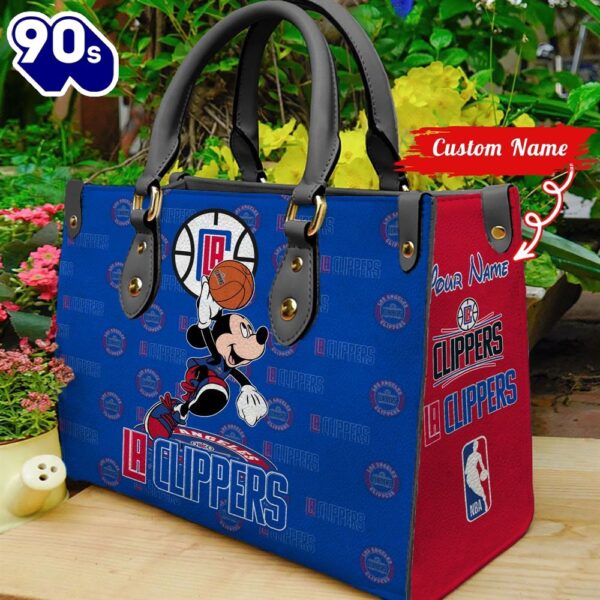 Los Angele Clippers NBA Mickey Women Leather Hand Bag