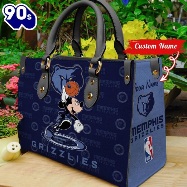 Memphis Grizzlies NBA Mickey Women Leather Hand Bag