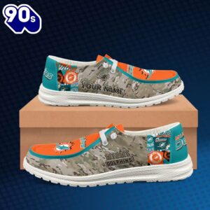Miami Dolphins-NFL Camo Personalized Canvas…