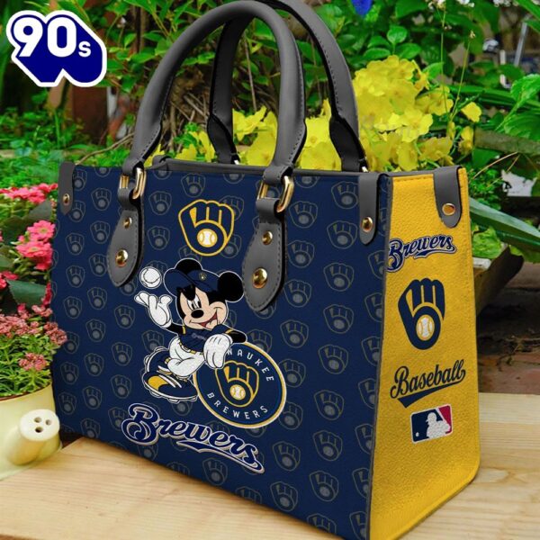 Milwaukee Brewers Mickey Women Leather Hand Bag