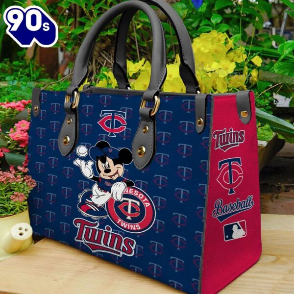 Minnesota Twins Mickey Women Leather Hand Bag