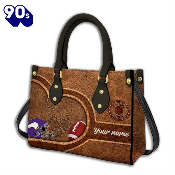 Minnesota Vikings-Custom Name NFL Leather Bag