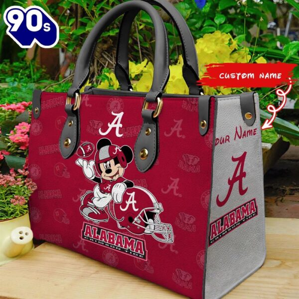 NCAA Alabama Crimson Tide Mickey Women Leather Hand Bag