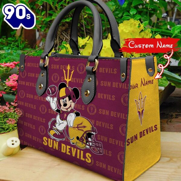 NCAA Arizona State Sun Devils Mickey Women Leather Hand Bag