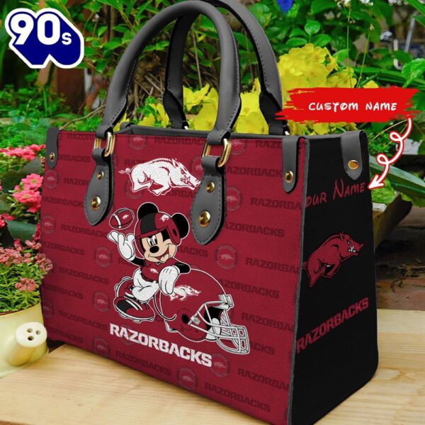 NCAA Arkansas Razorbacks Mickey Women Leather Hand Bag