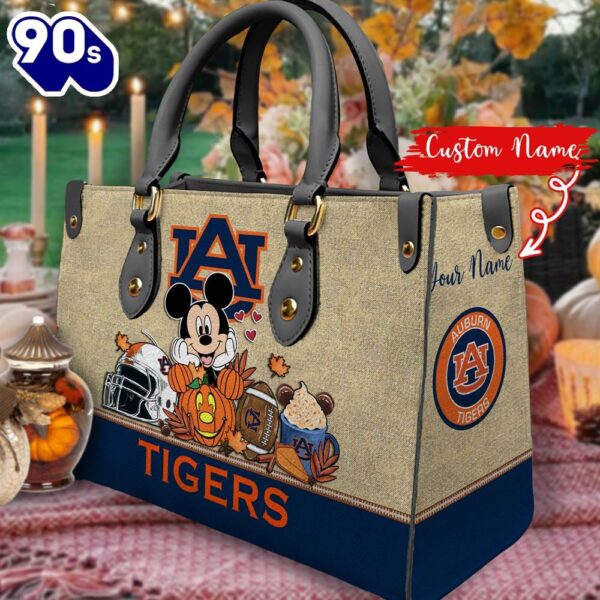 NCAA Auburn Tigers Mickey Autumn Women Leather Hand Bag