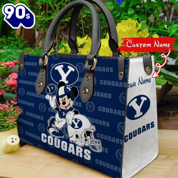 NCAA BYU Cougars Mickey Women Leather Hand Bag