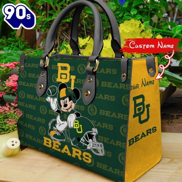 NCAA Baylor Bears Mickey Women Leather Hand Bag