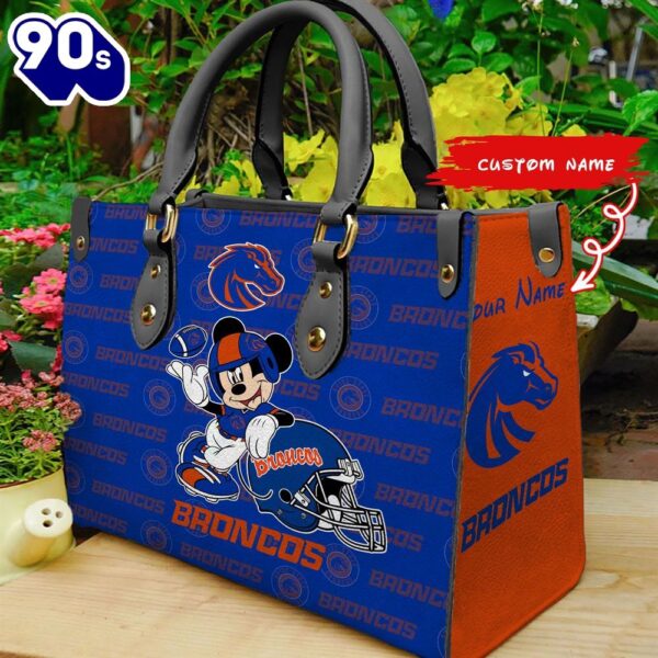 NCAA Boise State Broncos Mickey Women Leather Hand Bag