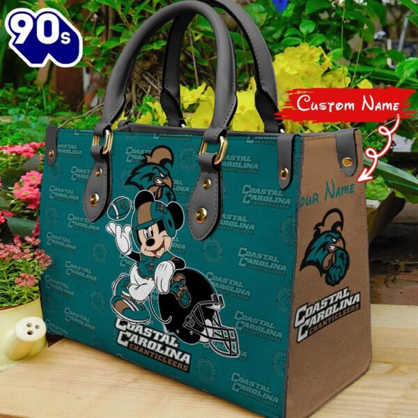 NCAA Coastal Carolina Chanticleers Mickey Women Leather Hand Bag