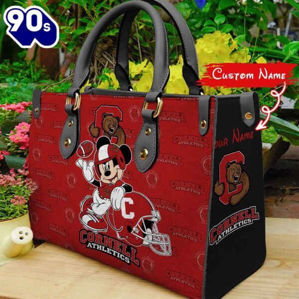 NCAA Cornell Big Red Mickey Women Leather Hand Bag