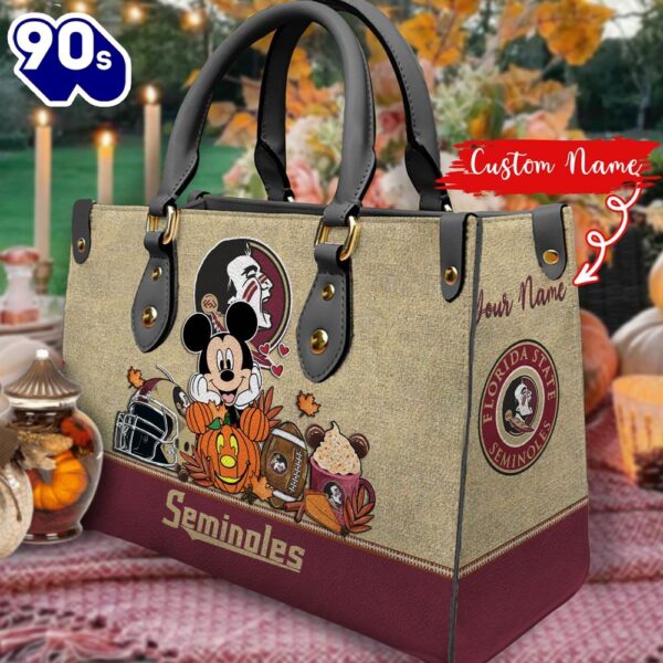 NCAA Florida State Seminoles Mickey Autumn Women Leather Hand Bag