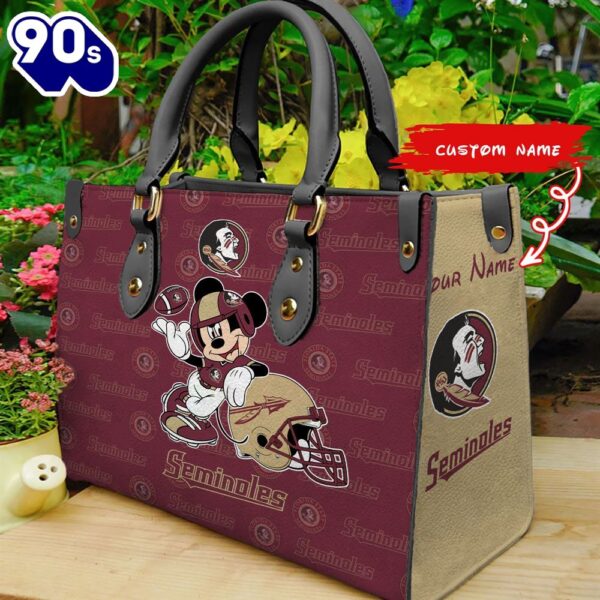 NCAA Florida State Seminoles Mickey Women Leather Hand Bag