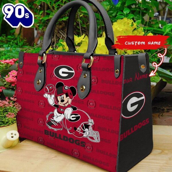 NCAA Georgia Bulldogs Mickey Women Leather Hand Bag