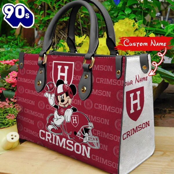 NCAA Harvard Crimson Mickey Women Leather Hand Bag