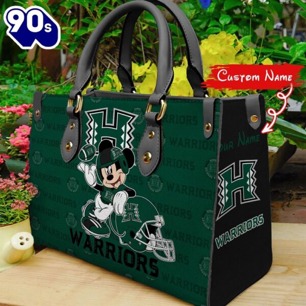 NCAA Hawaii Rainbow Warriors Mickey Women Leather Hand Bag