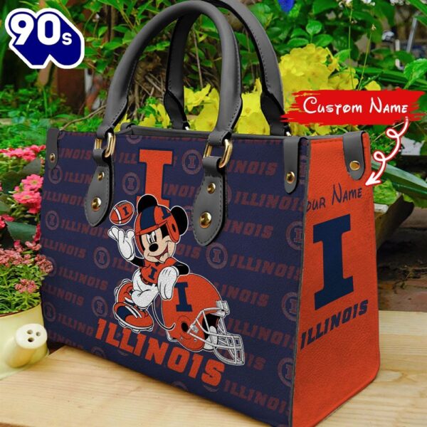 NCAA Illinois Fighting Illini Mickey Women Leather Hand Bag