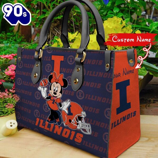 NCAA Illinois Fighting Illini Minnie Women Leather Hand Bag