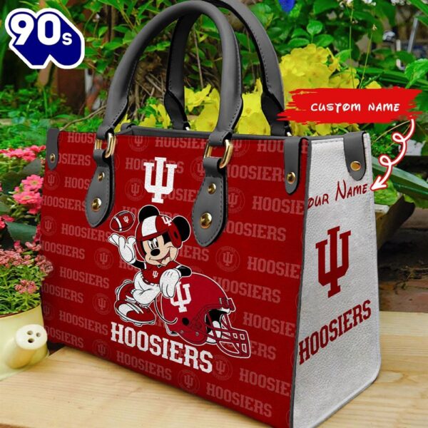 NCAA Indiana Hoosiers Mickey Women Leather Hand Bag