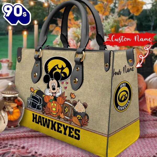 NCAA Iowa Hawkeyes Mickey Autumn Women Leather Hand Bag