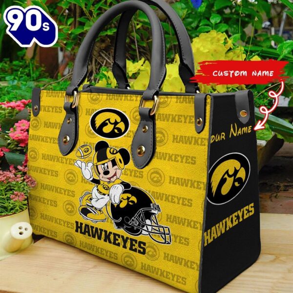 NCAA Iowa Hawkeyes Mickey Women Leather Hand Bag