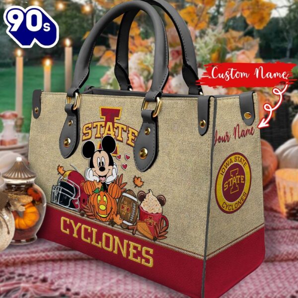 NCAA Iowa State Cyclones Mickey Autumn Women Leather Hand Bag
