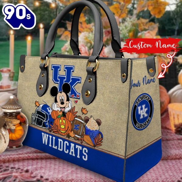 NCAA Kentucky Wildcats Mickey Autumn Women Leather Hand Bag
