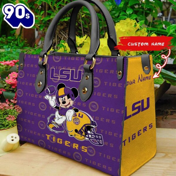 NCAA LSU Tigers Mickey Women Leather Hand Bag