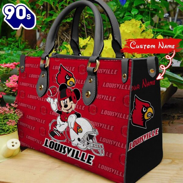 NCAA Louisville Cardinals Mickey Women Leather Hand Bag