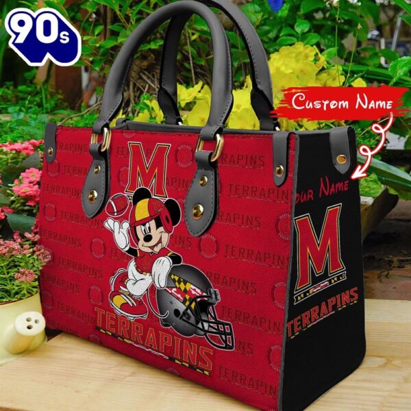 NCAA Maryland Terrapins Mickey Women Leather Hand Bag