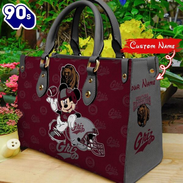 NCAA Montana Grizzlies Mickey Women Leather Hand Bag