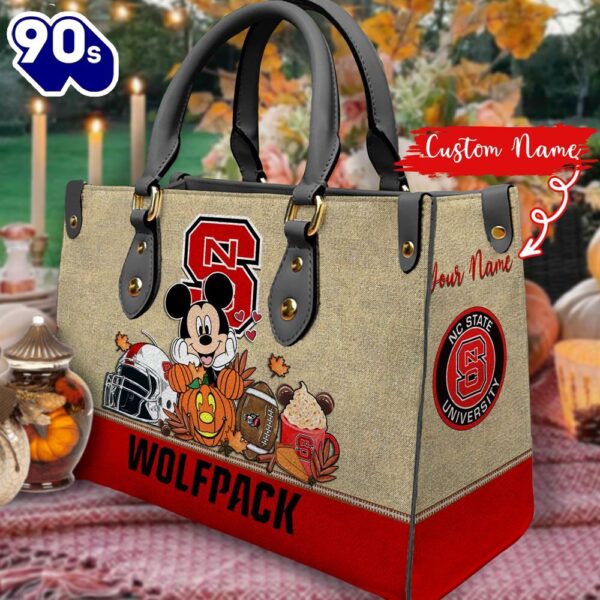 NCAA NC State Wolfpack Mickey Autumn Women Leather Hand Bag
