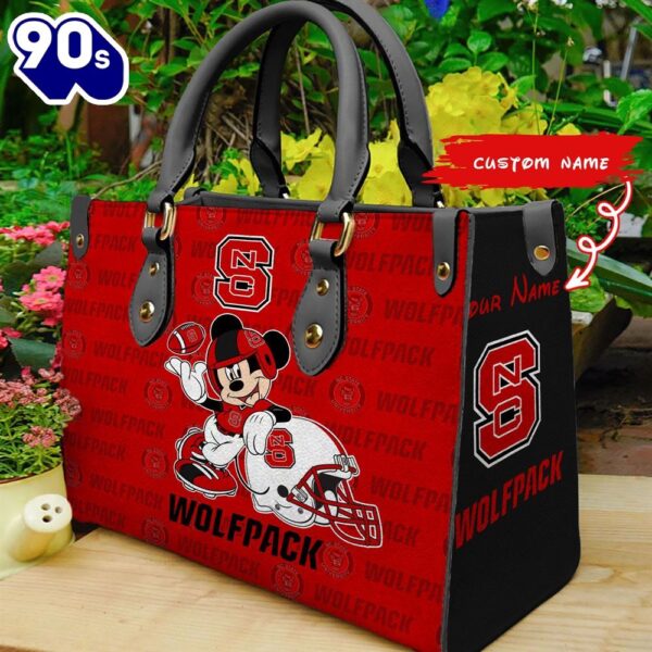 NCAA NC State Wolfpack Mickey Women Leather Hand Bag
