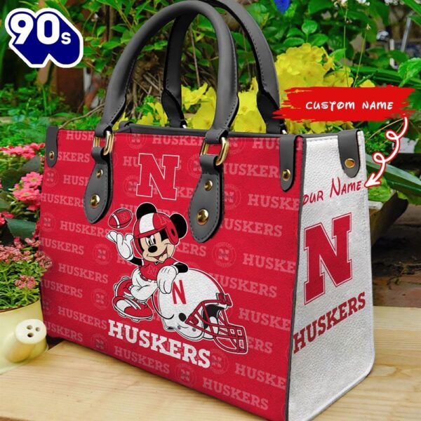 NCAA Nebraska Cornhuskers Mickey Women Leather Hand Bag