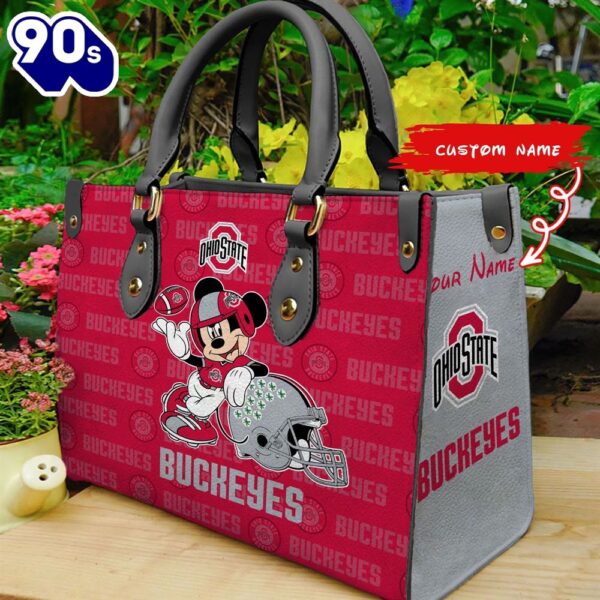 NCAA Ohio State Buckeyes Mickey Women Leather Hand Bag